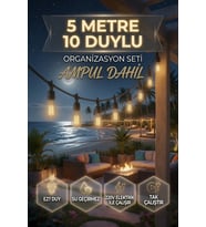 5 Metre 10 Duy Organizasyon Seti ST64 4W E27 Ampul Dahil Su Geçirmez 220V Bahçe Teras Festoon Dış Me