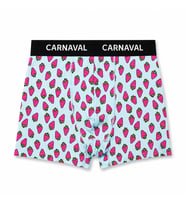 CARNAVAL Çilek Desenli Premium Pamuklu Erkek Boxer - Mavi Renkli