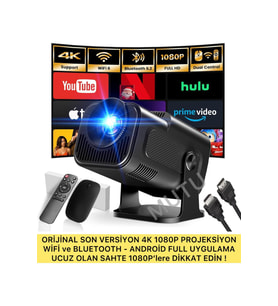 Yüksek Çözünürlük 4K 1080P Taşınabilir Akıllı Projektör Wifi Bluetooth