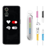 General Mobile GM 21 Pro GM 22 Pro Plus Kılıf Kablo Koruma Spiral Silikon Love Brain 1722