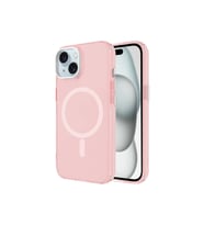 Apple iPhone 15 Uyumlu Kılıf Zore M-safe Şarj Özellikli Buzlu Transparan C-Pro Sert Kapak (Pembe)