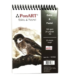 Ponart Eskiz & Pastel Blok Spiralli 160 gr. 25 Sayfa A5 