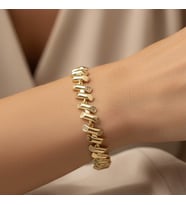 STİL İNCİSİ/XUPING JEWELRY ÇİZGİ MODEL ZİRKON TAŞLI BİLEKLİK (Altın)