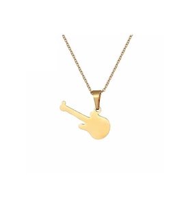 Gitar Gold Paslanmaz Çelik Kolye (Gümüş)