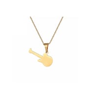 Gitar Gold Paslanmaz Çelik Kolye (Gümüş)