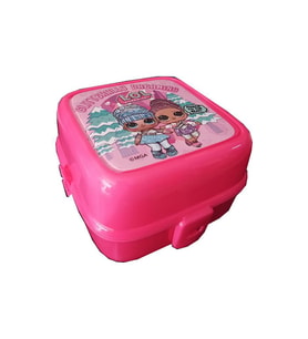 Lol Beslenme Kutusu Pembe 4 Bölmeli Lol Kız Figürlü 1 Adet Yemek Saklama Kabı Beslenme Çantası