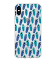 PrintiFy Apple  iPhone XS ile Uyumlu 1mm Slim Fit Nazar Boncuğu 4 Baskılı Şeffaf  Kılıf