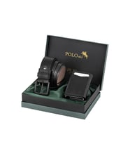 Polo Air Mıknatıslı Otomatik Mekanizmalı Cüzdan Ve Kemer Erkek Kombin Seti Siyah Renk M-06-S
