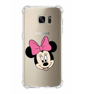 Samsung Galaxy S7 Edge  Köşe Korumalı Antişok Kapak Minnie Mouse Tasarımlı Şeffaf  Kılıf