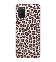 Samsung Galaxy A02S Uyumlu Leopar Desenli Şeffaf Telefon Kılıfı