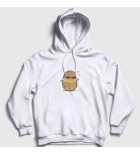 Presmono Unisex Beyaz Rich Cool Cute Hip Hop Kawaii Potato Sevimli Patates Kapüşonlu Sweatshirt 450057tt