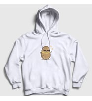 Presmono Unisex Beyaz Rich Cool Cute Hip Hop Kawaii Potato Sevimli Patates Kapüşonlu Sweatshirt 450057tt