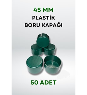 Plastik Boru Kapağı 45 MM (50 Adet) (Yeşil)