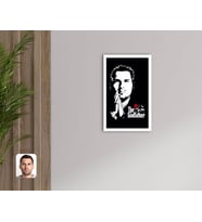 BK Gift Kişiye Özel Godfather Baba Tasarımlı Dekoratif Ahşap Beyaz Çerçeveli Tablo-1
