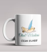 Kişiye Özel Okul Müdürü Tasarımlı Beyaz Renk Kupa Bardak 3