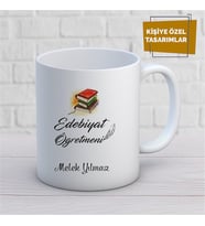 Kişiye Özel İsim Yazılabilir Edebiyat Öğretmeni Kupa Bardak