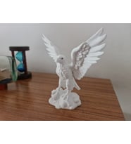 15 cm Kartal Figürü Heykeli  Minimalist Modern Tasarım Heykelciği Ev Süs Eşyası (Parlak Beyaz)