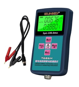 Sunkko T686H Hassas Pil İç Direnç ve Voltaj Test Cihazı 0-100V 0-100 Ohm Şarj Edilebilir Pil Ölçüm Test Cihazı