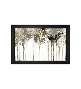 Soyut Ağaçlar Motifli Kanvas Tablo 50 x 70 cm Siyah Çerçeve