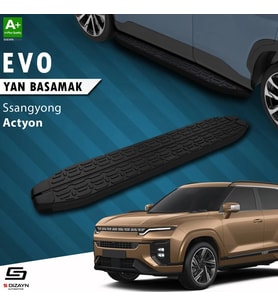 S-Dizayn Ssangyong Actyon Evo Siyah Yan Basamak 183 Cm 2024 Üzeri A+ Kalite