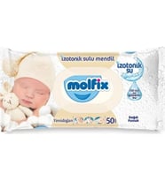 Molfix Yenidoğan İzotonik Sulu Doğal Pamuk Islak Havlu Mendil 50'li