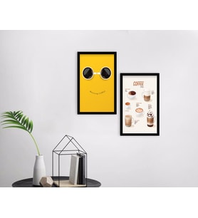 BK Home Coffee Tasarımlı Dekoratif 2'li Ahşap Siyah Çerçeveli Tablo-7
