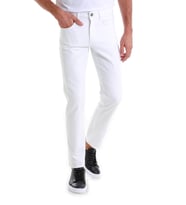 Beyaz Regular Fit Düz 5 Cep Pamuklu Kot Pantolon