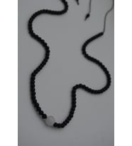 STONEAGE JEWELLERY Havlit ve Oniks Taşlı Metalsiz Kolye