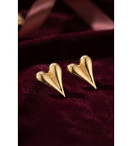 316L Çelik Gold Renk Kalp Model Küpe TJ-BKP12015