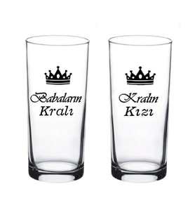 Babaların Kralı Kralın Kızı Baskılı Babalar Günü  Özel Rakı Bardağı