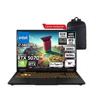 Asus Tuf Gaming F16 I7-14650HX 32-Gbddr5 1 Tbssd RTX5070 (8GB-GDDR7-115W) 16" 2.5k Wqxga 165Hz Freedos Taşınabilir Bilgisayar + Sırt Çantası FX608JPR-QT002HMF3