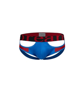 Erkek Kırmızı Fantazi Jockstrap Destekli String Tanga 1214 (Kırmızı-Saks)