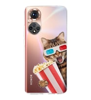 PrintiFy Huawei Honor 50 ile Uyumlu 1mm Slim Fit Kedi 1 050b Baskılı Şeffaf  Kılıf
