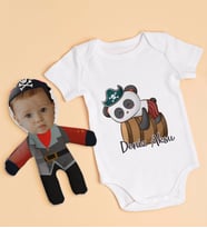 BK Kids Kişiye Özel Fotoğraflı Bebek Yastık ve Bebek Body Zıbın Hediye Seti - Model 34