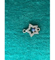 1.5 CM ALTIN SARISI TILDIZ ZİRKON TAŞLI NAZAR BONCUKLU KOLYE BİLEKLİK UCU TAKI YAPIMI