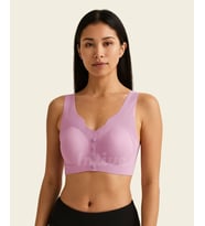 Elise İthal Fitilli Önü Çıtçıt Düğmeli Açılabilen Üstün Kalite Dikişsiz Lazer Kesim Bralet (Koyu Pembe)