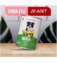 King Sos İçerisinde Et Parçacıklı Dana Etli Köpek Konservesi 400 Gr*20 ADET
