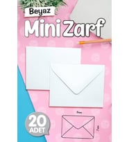 Mini Zarf Beyaz 9x7 cm 20 adet-MZ118
