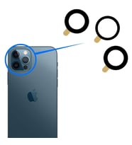 Apple iPhone 12 Pro Max İle Uyumlu Kamera Camı (Siyah)