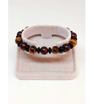 Kaplan Gözü & Oniks Taşı Unisex 10mm Tasarım Bileklik (39660)