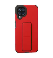 Samsung Galaxy A22 Kılıf Mega Standlı Silikon - Kırmızı