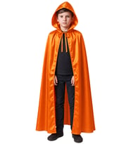 Halloween Kapüşonlu Turuncu Pelerin Çocuk