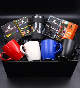 Dünya Kahveleri & 4'lü Kupa & French Press Hediye Seti