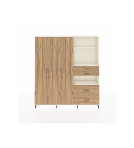 Arges Gardrop 12 Raflı 4 Çekmeceli Tek Askılı 220x30x243 Aytaşı-Çam