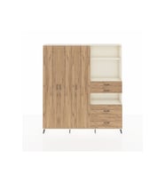 Arges Gardrop 12 Raflı 4 Çekmeceli Tek Askılı 220x30x243 Aytaşı-Çam