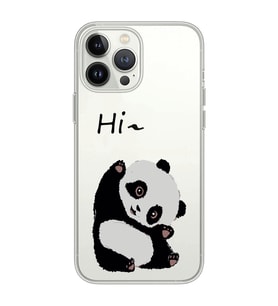 Iphone 15 Pro Uyumlu Sevimli Panda Desenli Şeffaf Telefon Kılıfı