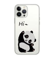 Iphone 15 Pro Uyumlu Sevimli Panda Desenli Şeffaf Telefon Kılıfı