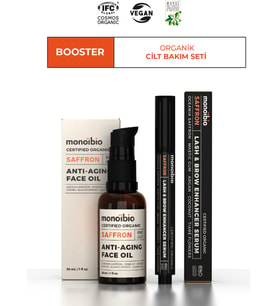 Monoibio BOOSTER Organik Cilt Bakım Seti  Cildin Kolajen Yapısını Güçlendirici ve Kaş Kirpik Güclendirici Serum Seti