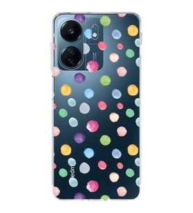 PrintiFy Xiaomi Redmi 13C ile Uyumlu Water Color 6  Kamera Korumalı Şeffaf  Kılıf