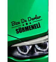 Trabzon Sürmene Siyah Araç Sticker  Trabzon Bize De Derler  Sürmeneli 40x15 cm Oto Sticker